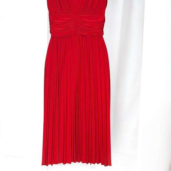 Jessica Howard Red Marilyn Dress Vintage Style Size 12 Pleated Swing Midi Y2K - Picture 8 of 10